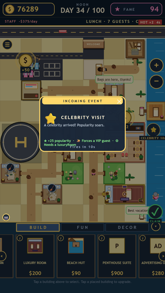 Beach Resort Tycoon screenshot 4